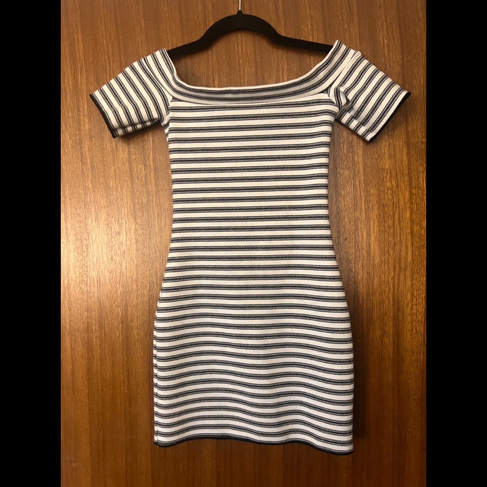 Black and White Striped Mini Dress